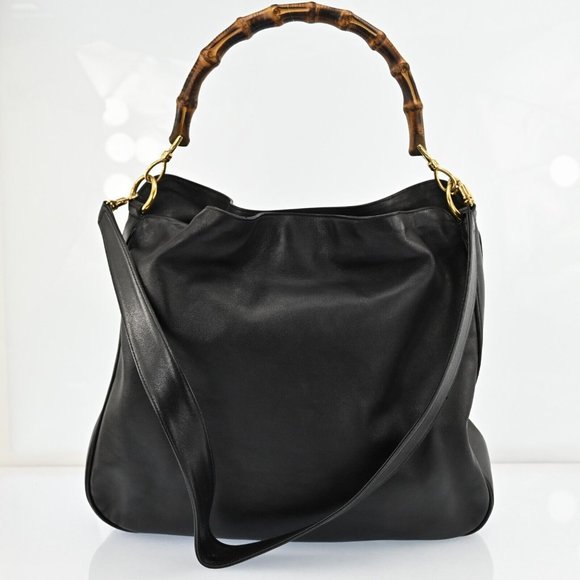 Auth Gucci Bamboo 2Way Shoulder Bag #47302G16B - Picture 2 of 12